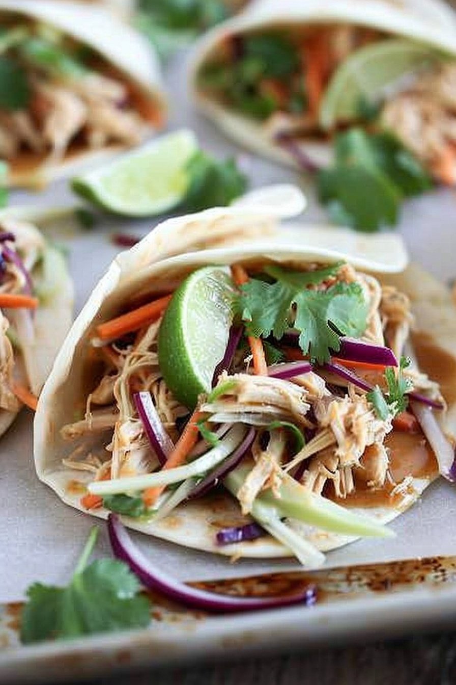 Asian Pulled Chicken Wraps