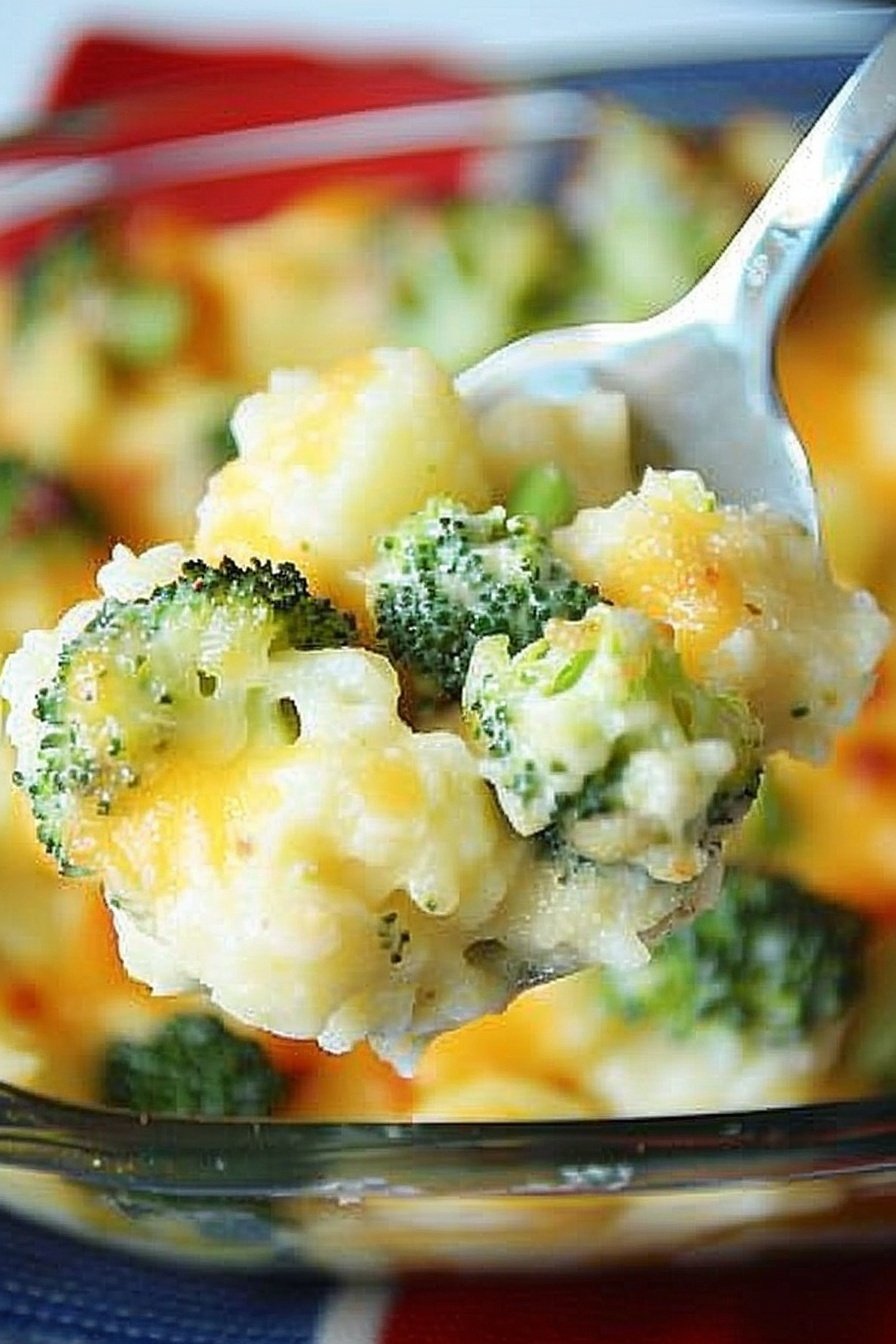 Broccoli Cheddar Potato Bake