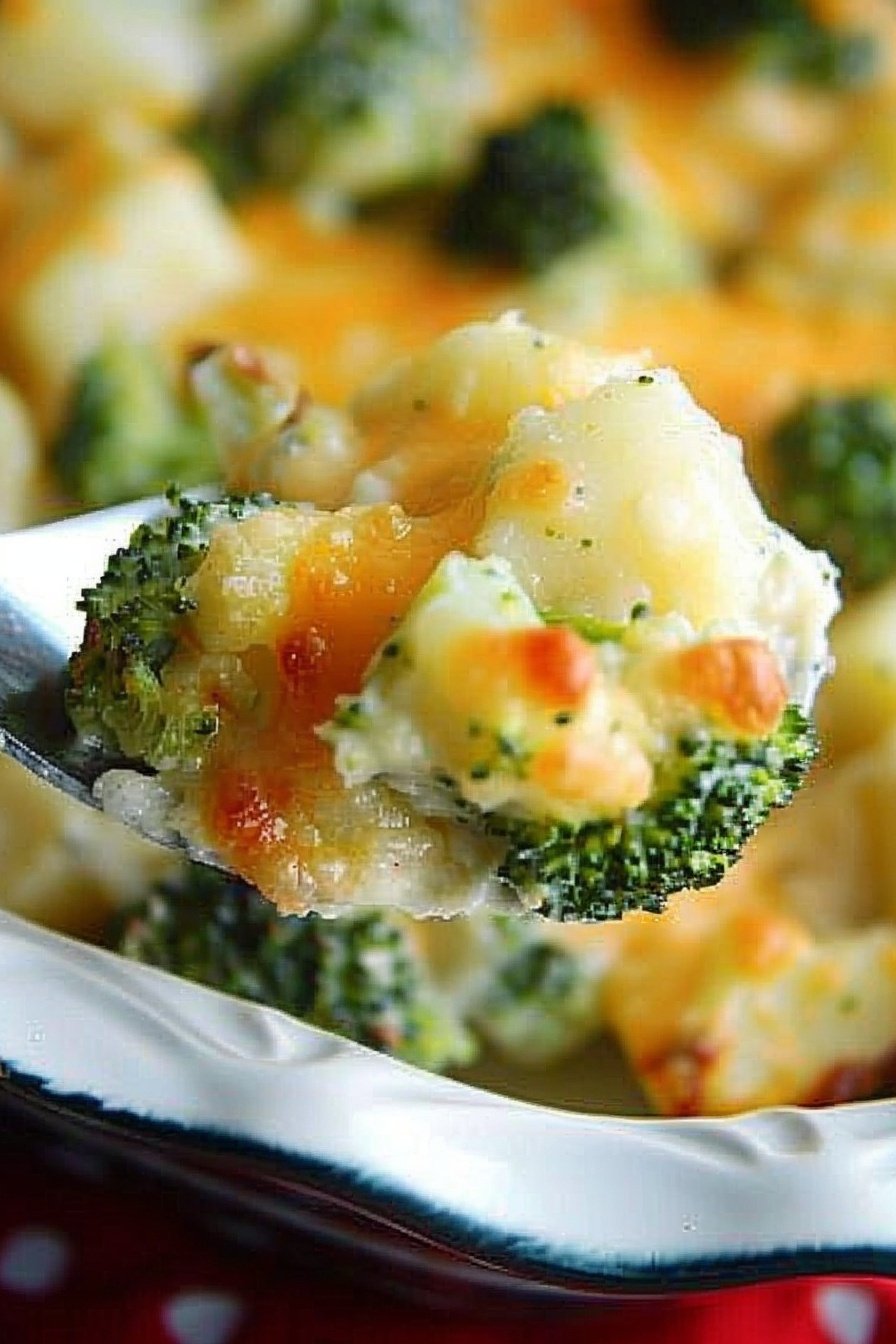 Broccoli Cheddar Potato Bake