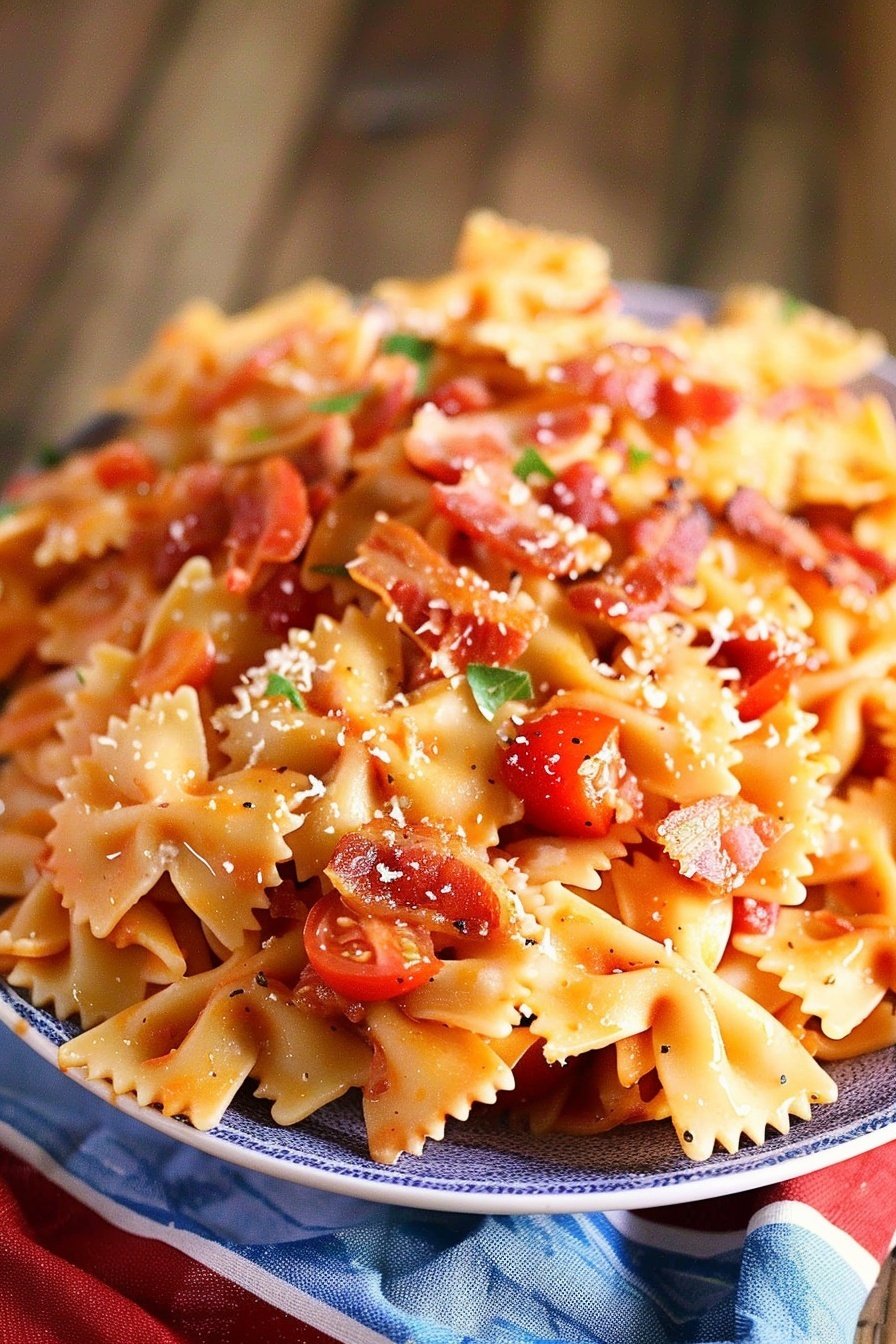 Creamy Bacon Tomato Rigatoni