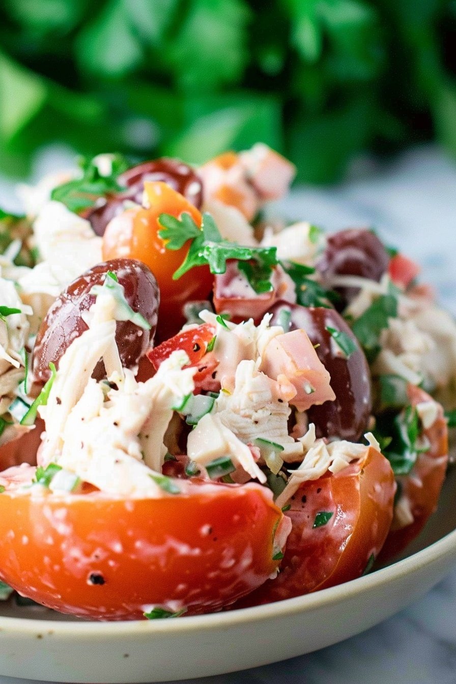Creamy Chicken Salad Tomatoes