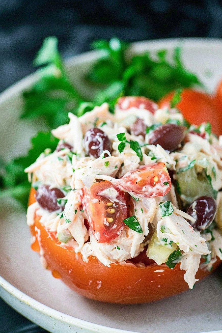 Creamy Chicken Salad Tomatoes