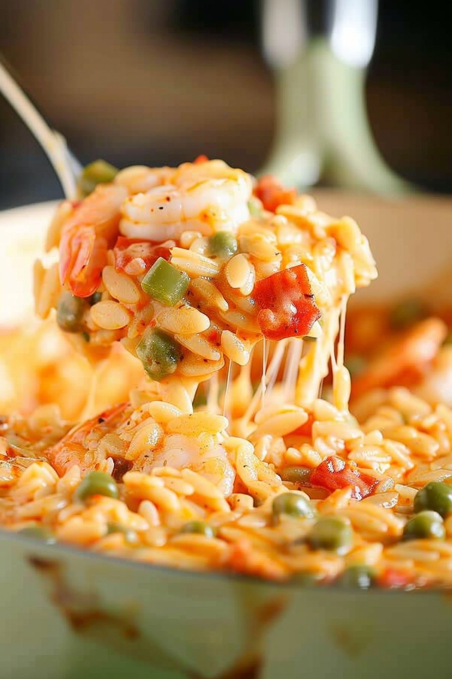 Creamy Shrimp Orzo Bake
