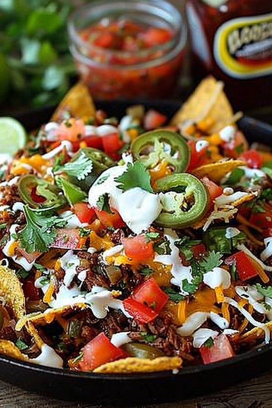 Loaded Smoky Beef Nachos