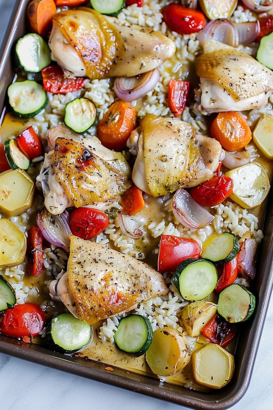 One Pan Roasted Chicken Dinner