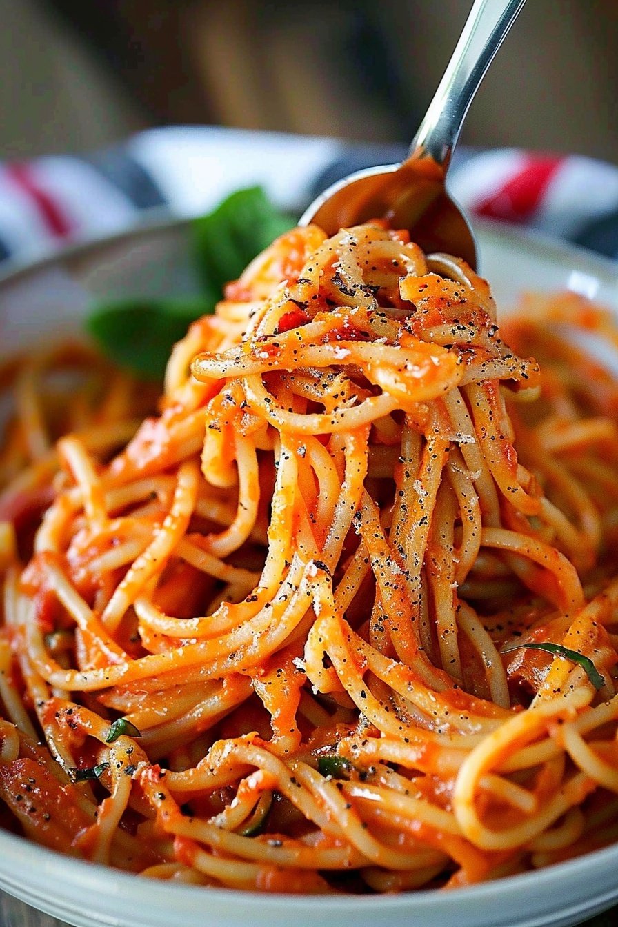 Velvety Tomato Basil Linguine