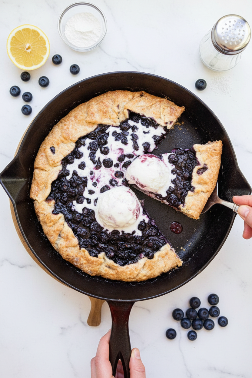 Trader Joe's Tuesday: 6-Ingredient Blueberry Cheesecake Skillet Pie | Caroline Chambers