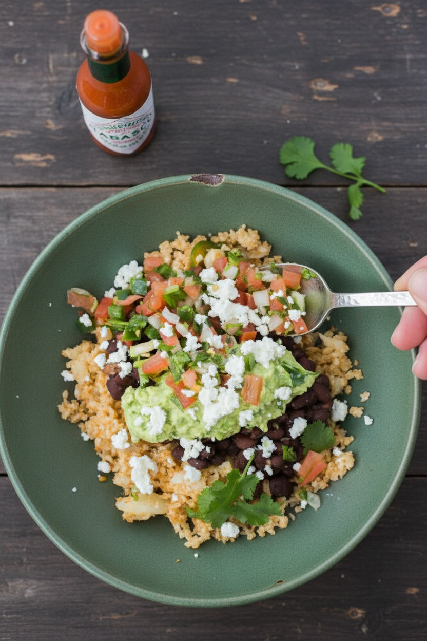 Cauliflower Rice and Beans with all the Fixin's | Caroline Chambers