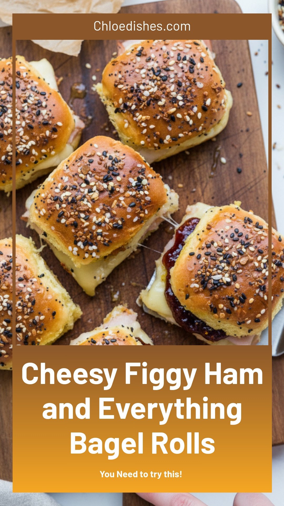 Cheesy Figgy Everything Bagel Ham Rolls | Caroline Chambers