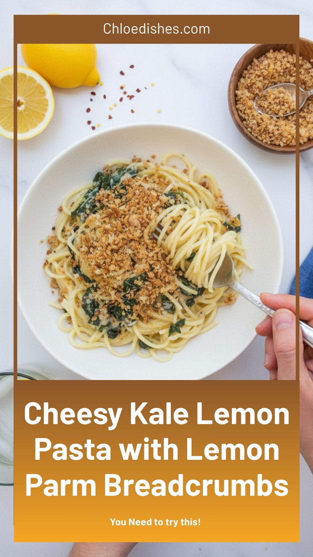 Cheesy Kale and Lemon Pasta with Crunchy Lemon-Parm Breadcrumbs | Caroline Chambers