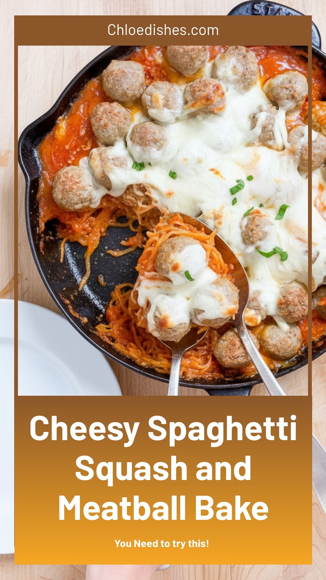 Cheesy Baked Spaghetti (Squash) and Meatballs | Caroline Chambers