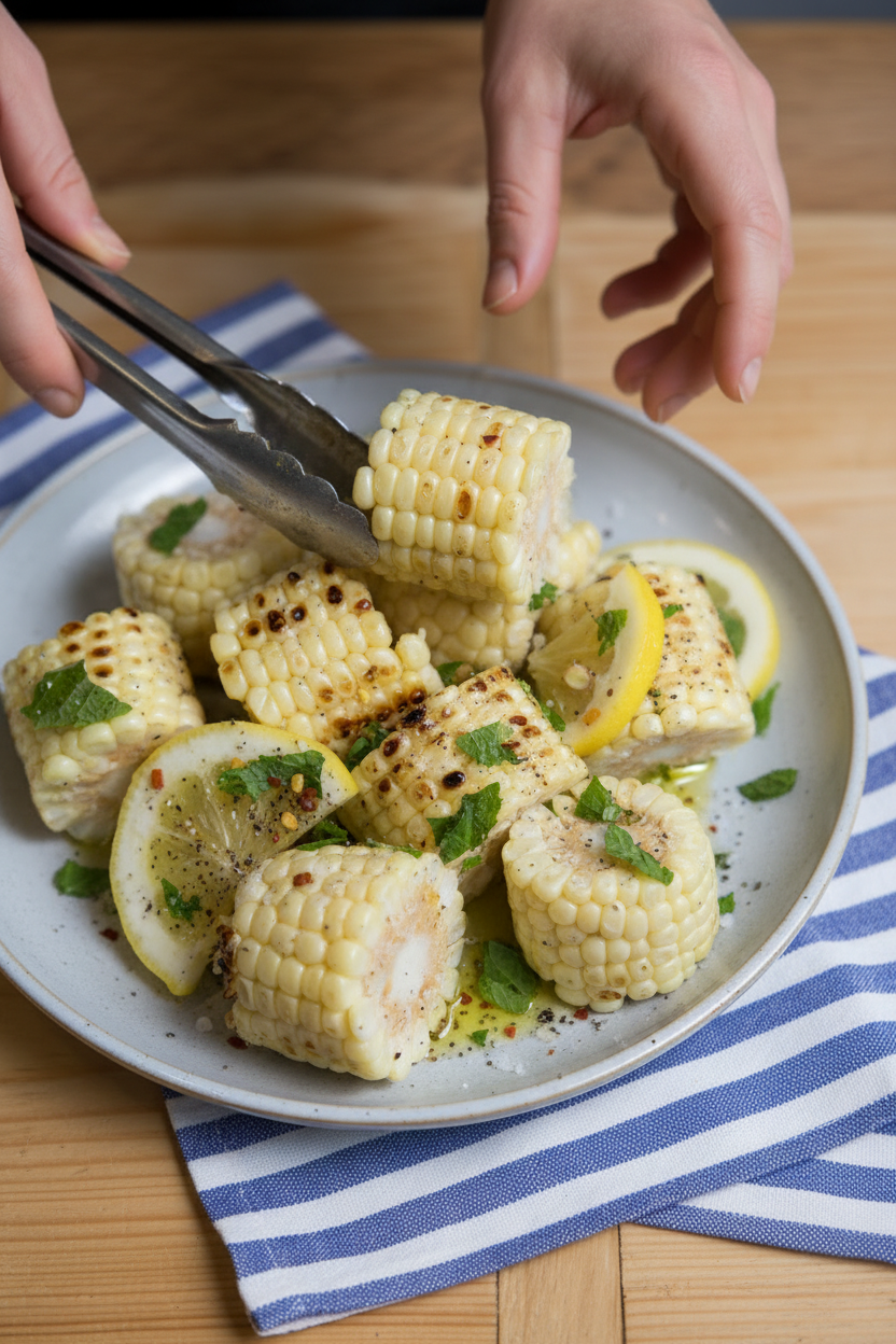 Chili-Mint Grilled Corn | Caroline Chambers
