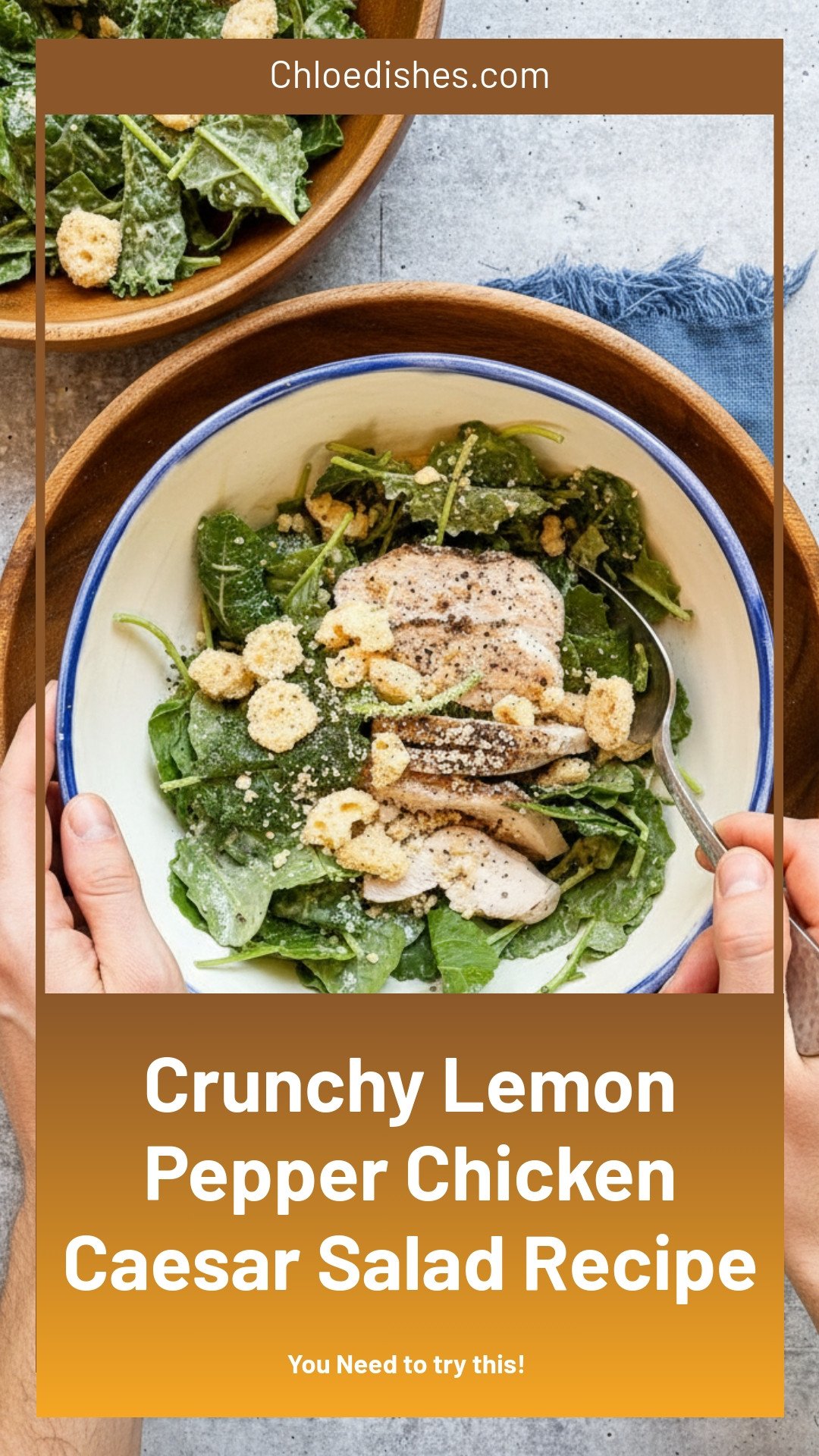 Crunchy Truffle Lemon Pepper Chicken Caesar Salad | Caroline Chambers