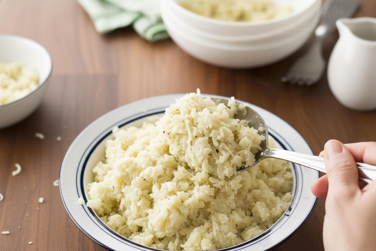 Garlic Asiago Cauliflower Rice