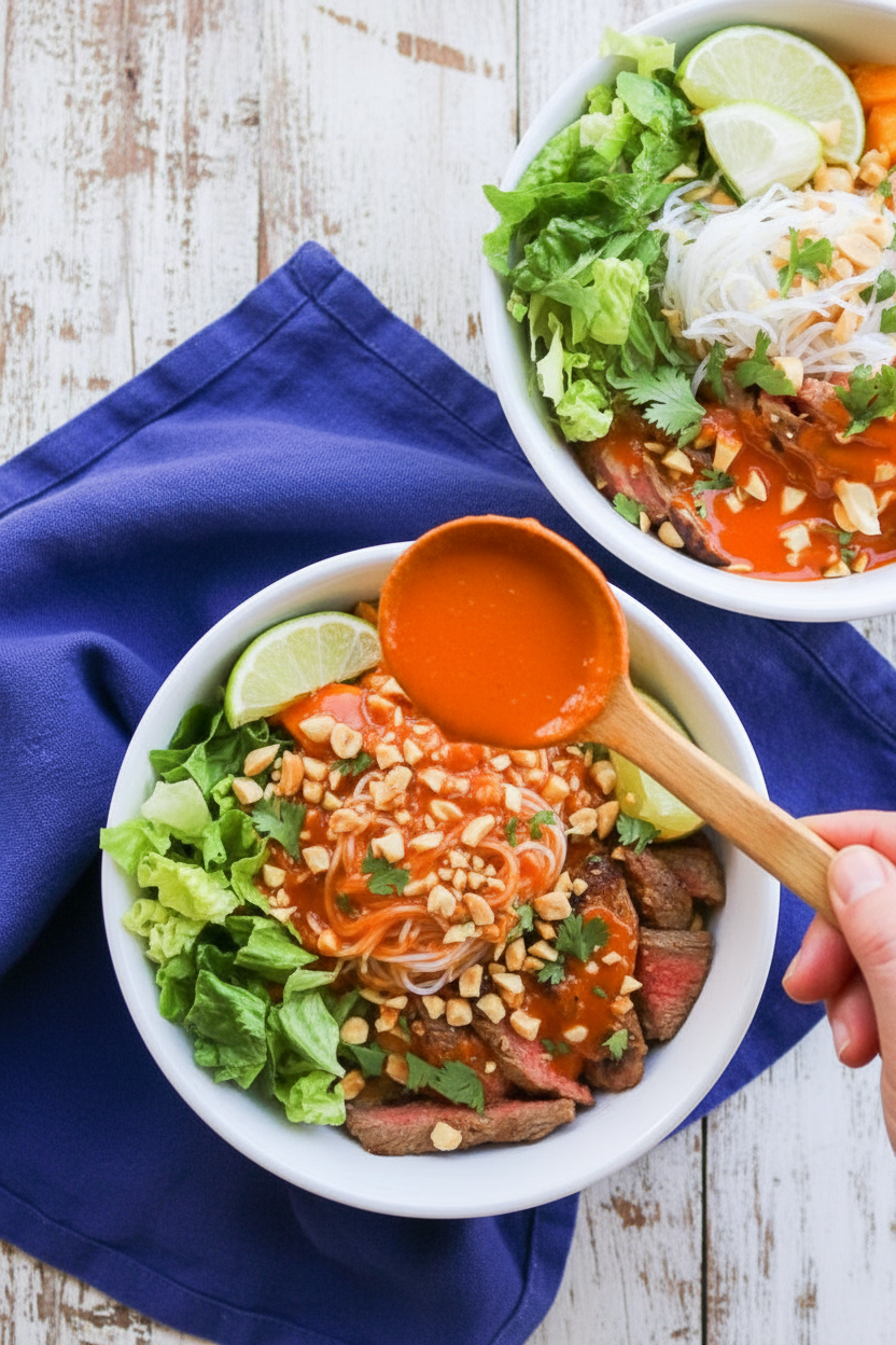 Grilled Coconut Curry Steak and Mango Bowls | Caroline Chambers