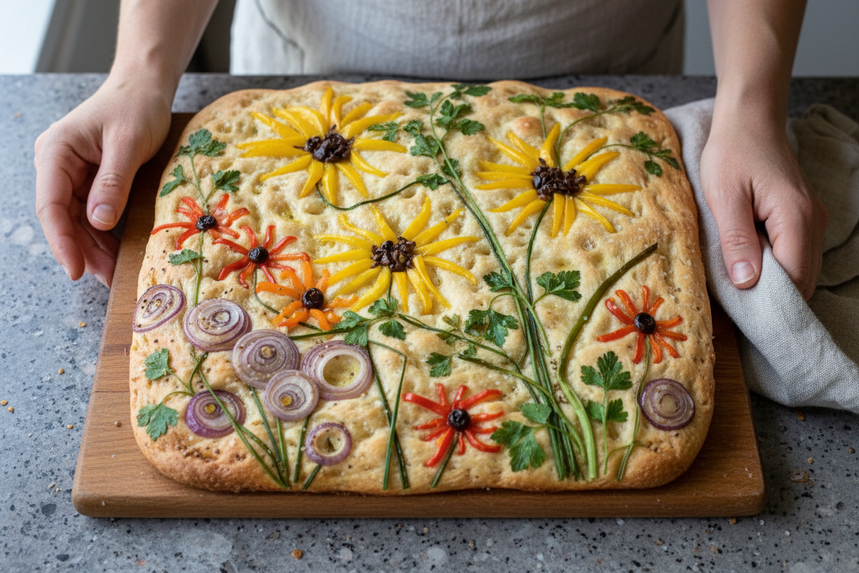 Home Baker Attempts Botanical Focaccia With Results