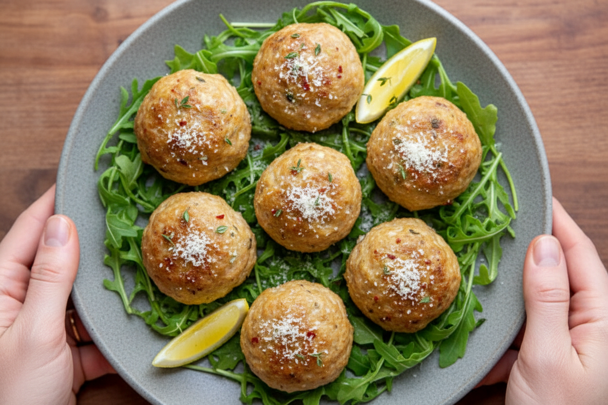 Lemon Parmesan Chicken Meatballs