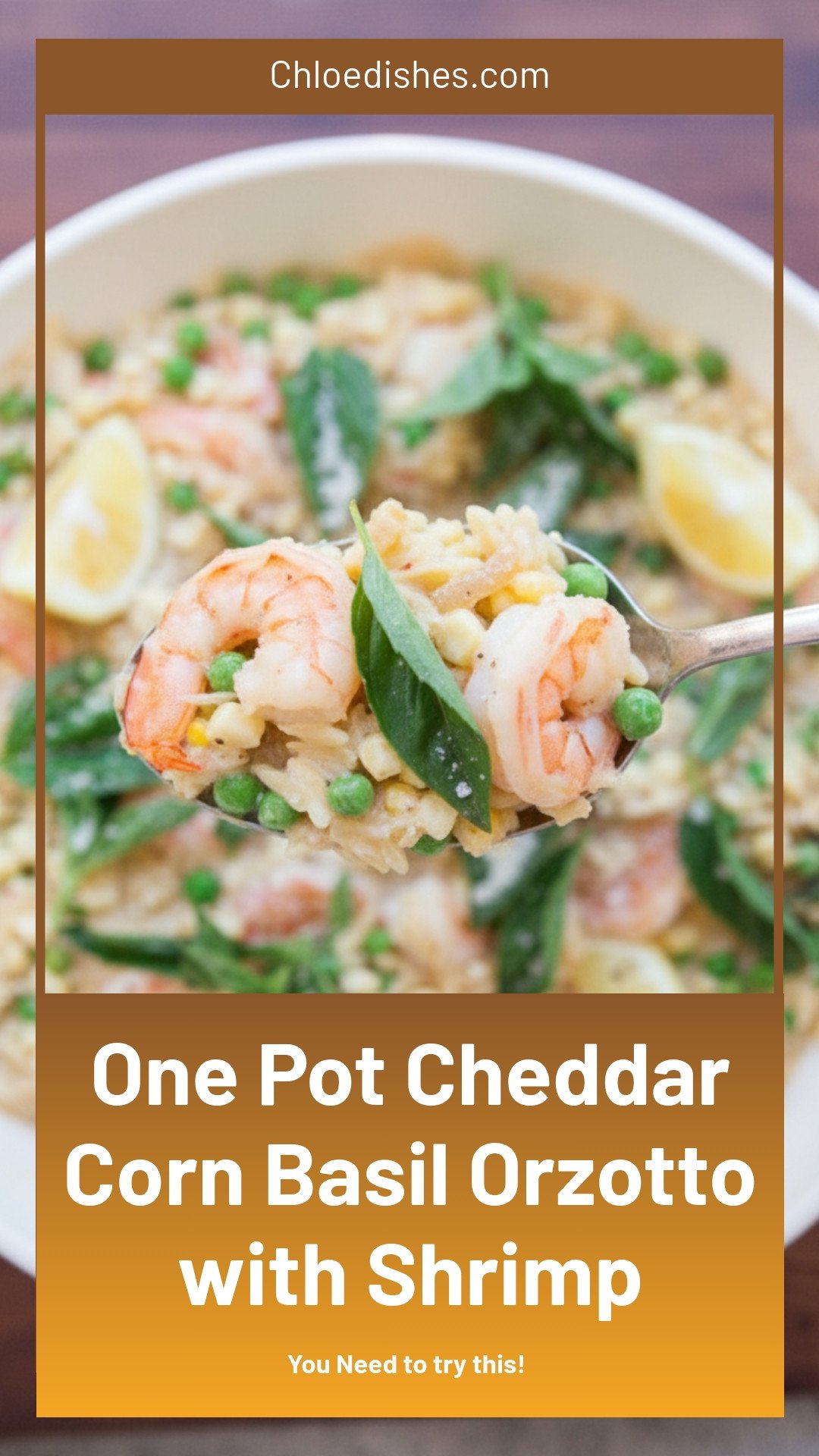 One-Pot Cheddar, Corn, and Basil Orzotto with Shrimp | Caroline Chambers