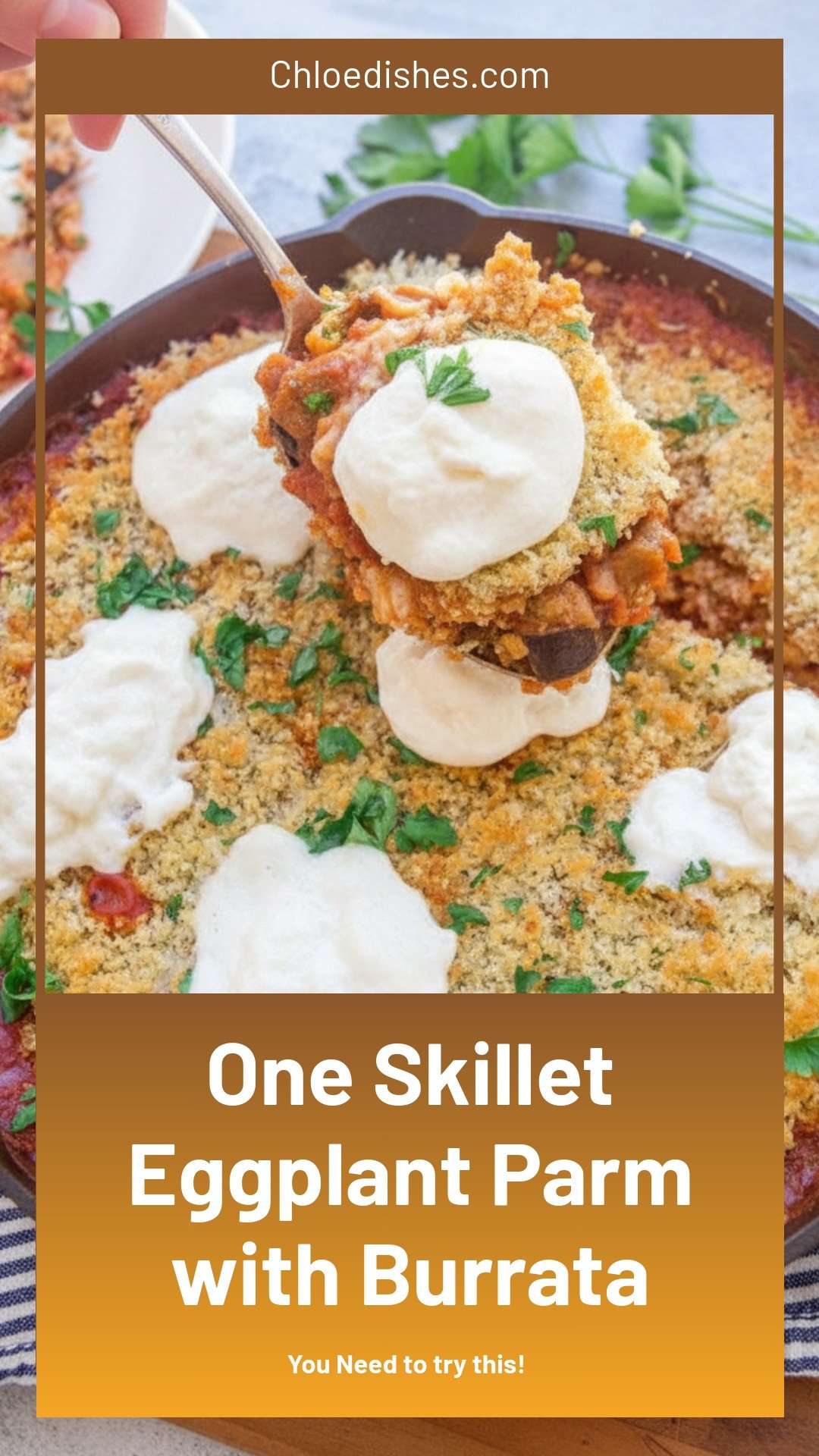 Trader Joe's Tuesday: One-Skillet Eggplant Parm with Burrata | Caroline Chambers