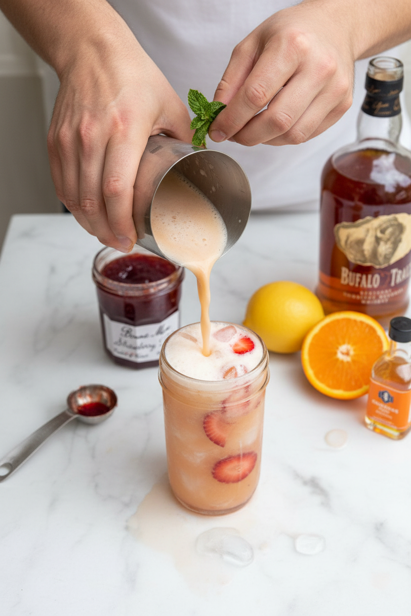 Strawberry Sunshine Bourbon Smash | Caroline Chambers