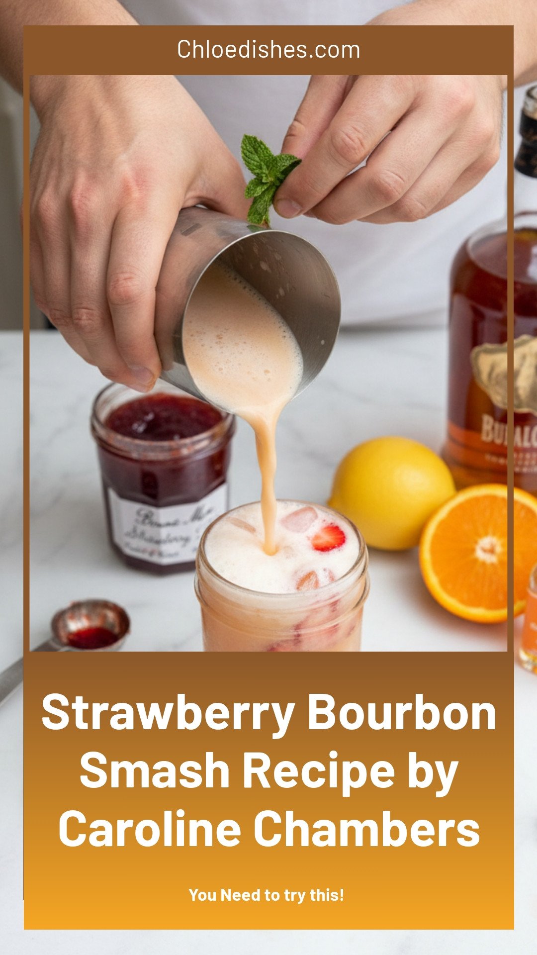 Strawberry Sunshine Bourbon Smash | Caroline Chambers