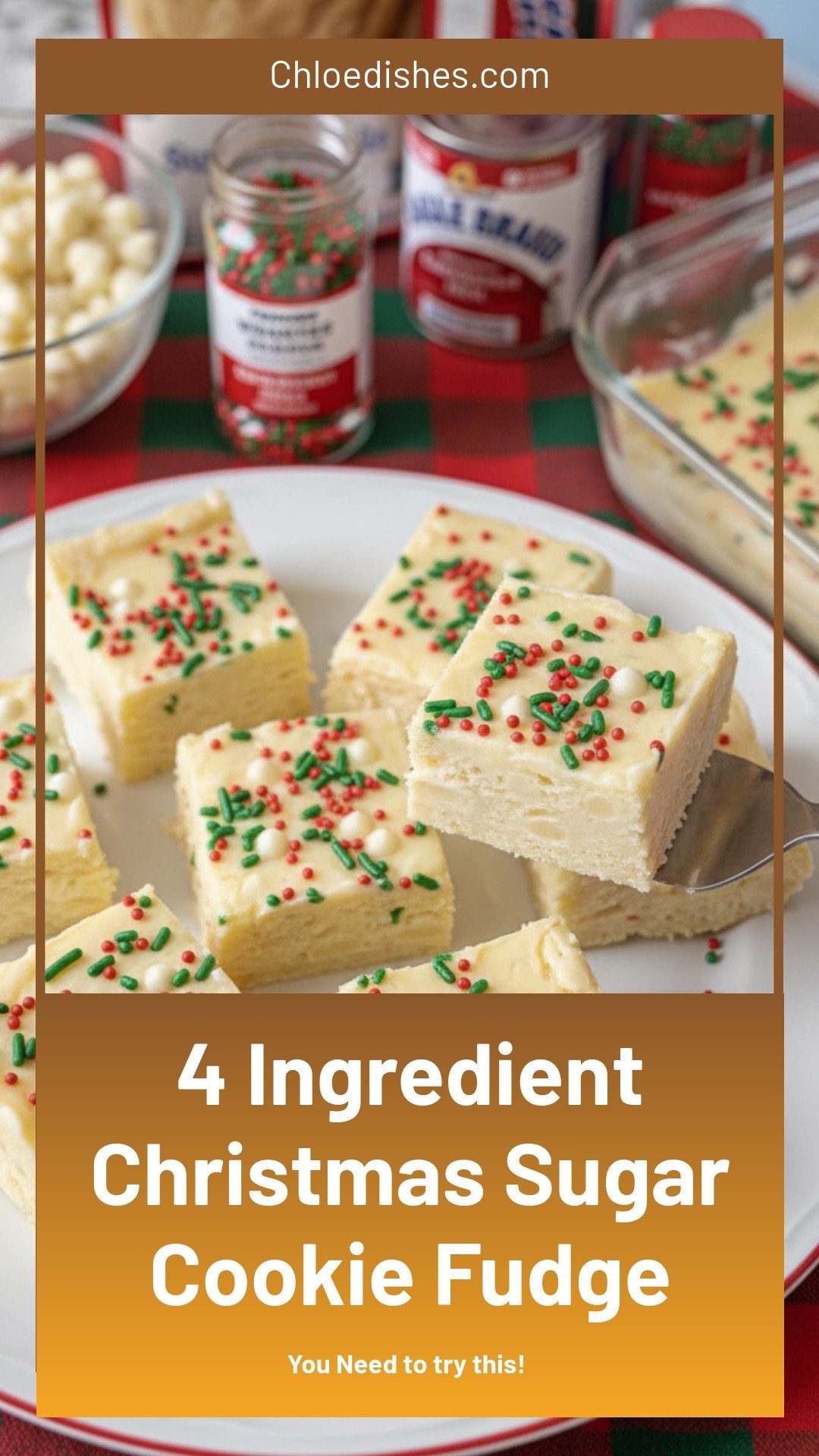 This Festive Christmas Sugar Cookie Fudge Is Made with Only 4 Ingredients