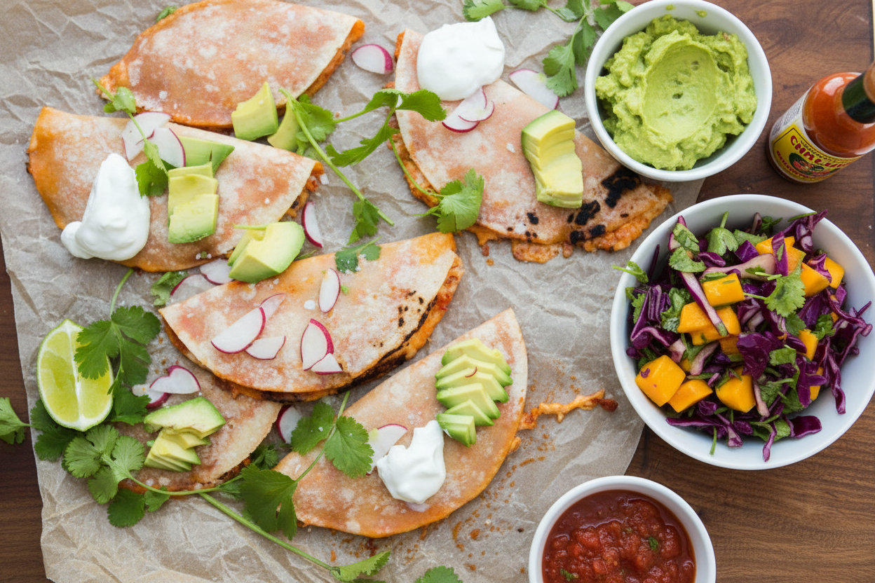 Baked Cholula Chicken Tacos with Mango Slaw