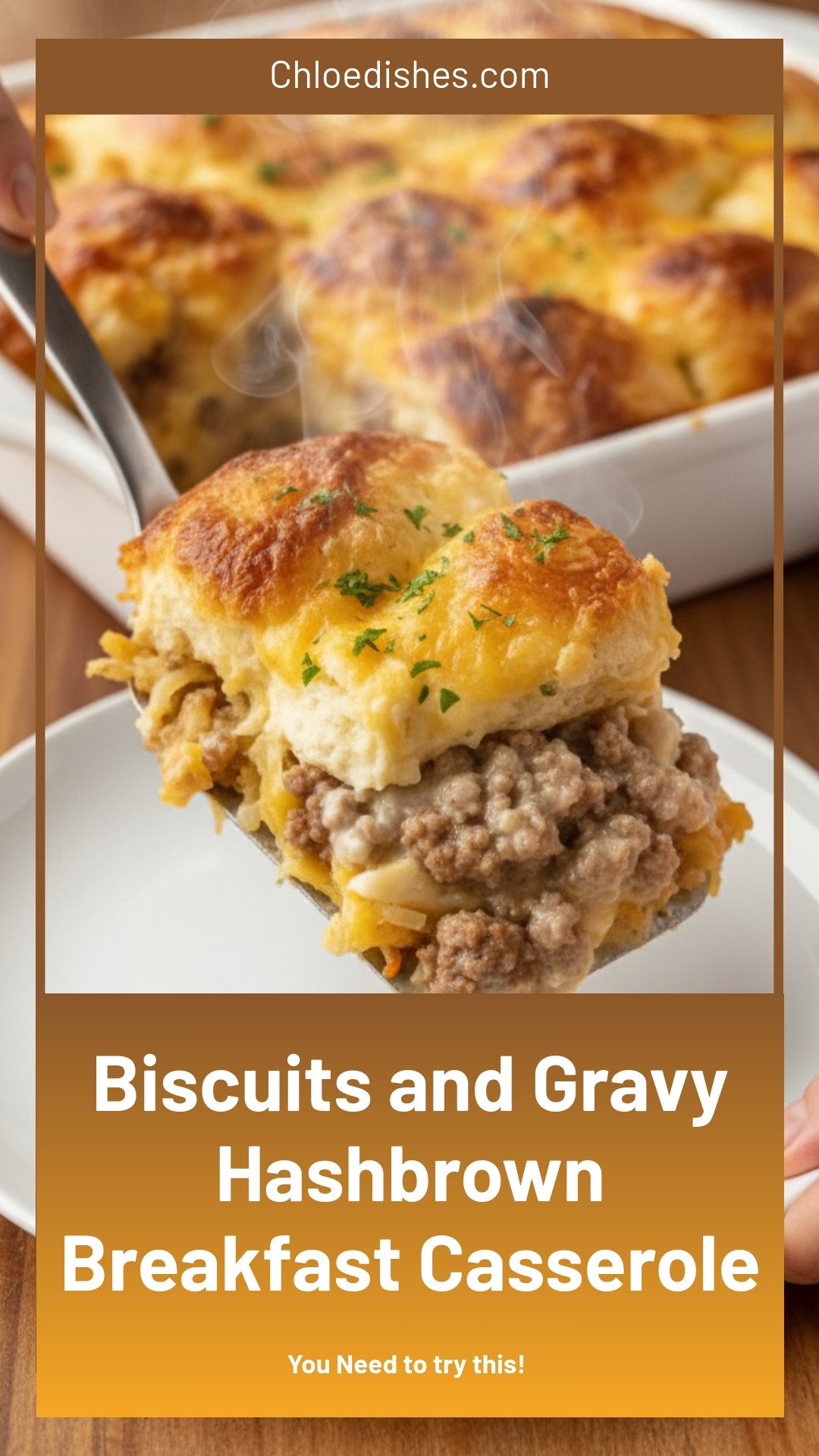 Biscuits and Gravy Hashbrown Breakfast Casserole Recipe