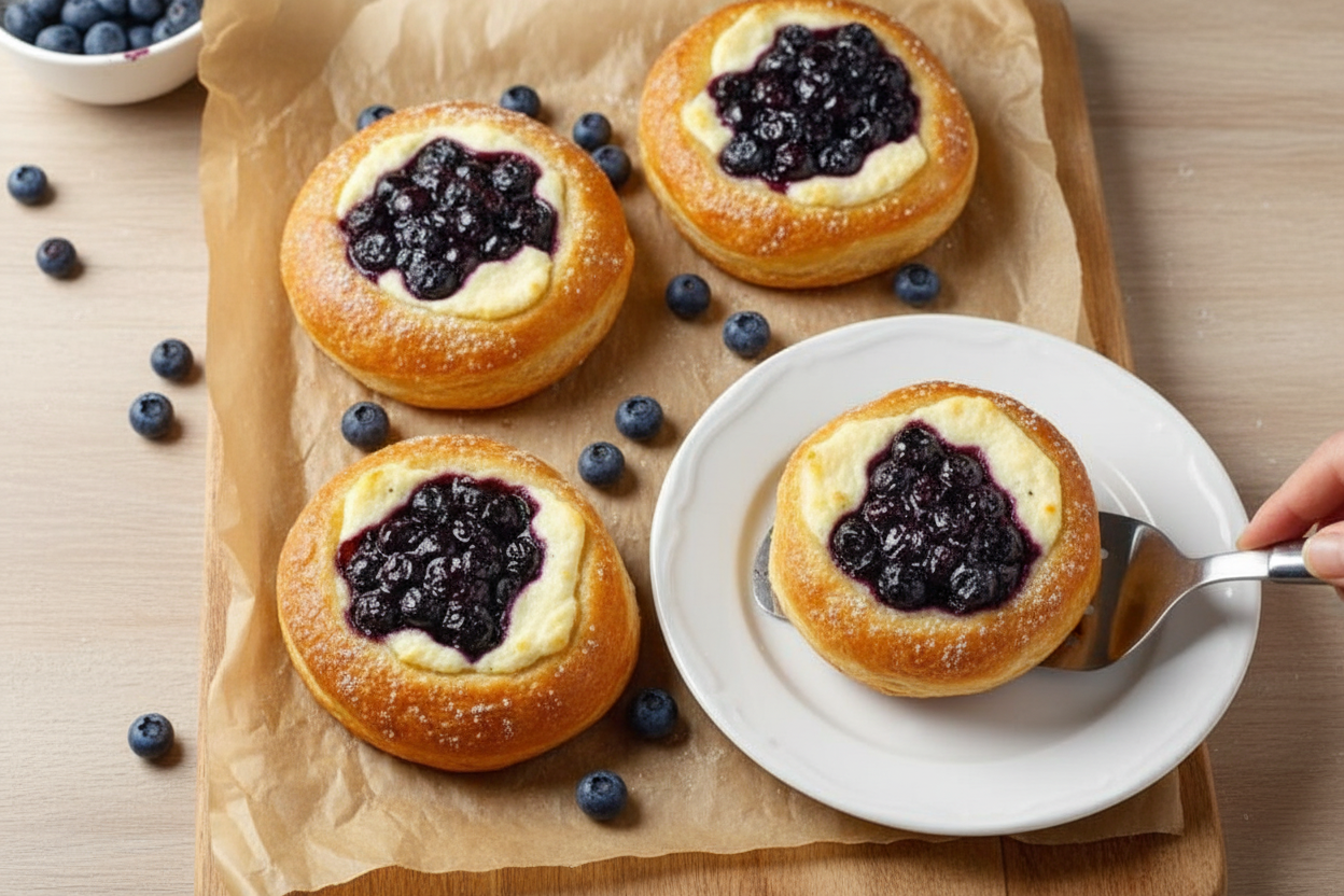 Blueberry Cheese Vatrushka Buns Recipe