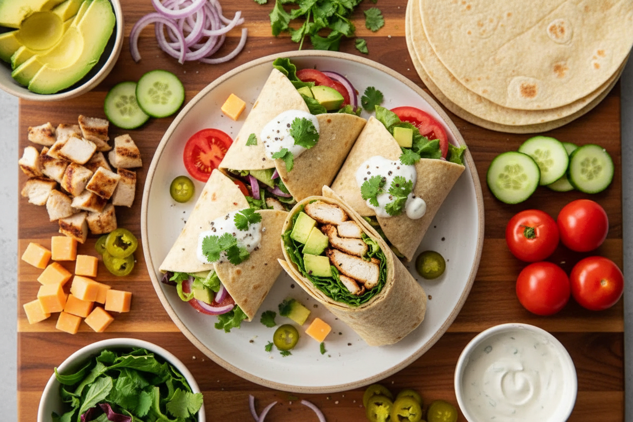 Chicken Avocado Wrap: Chicken Avocado Wrap Recipe Healthy Lunch Idea