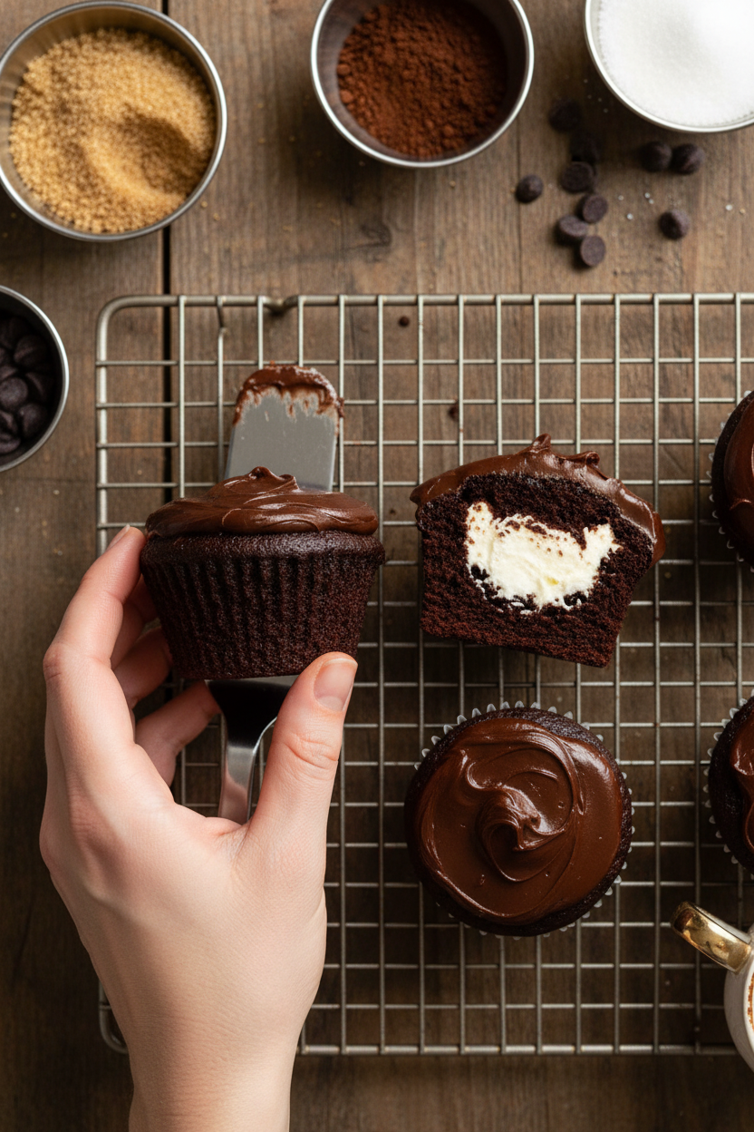 Whipped Cream-Filled Chocolate Cupcakes With Chocolate...