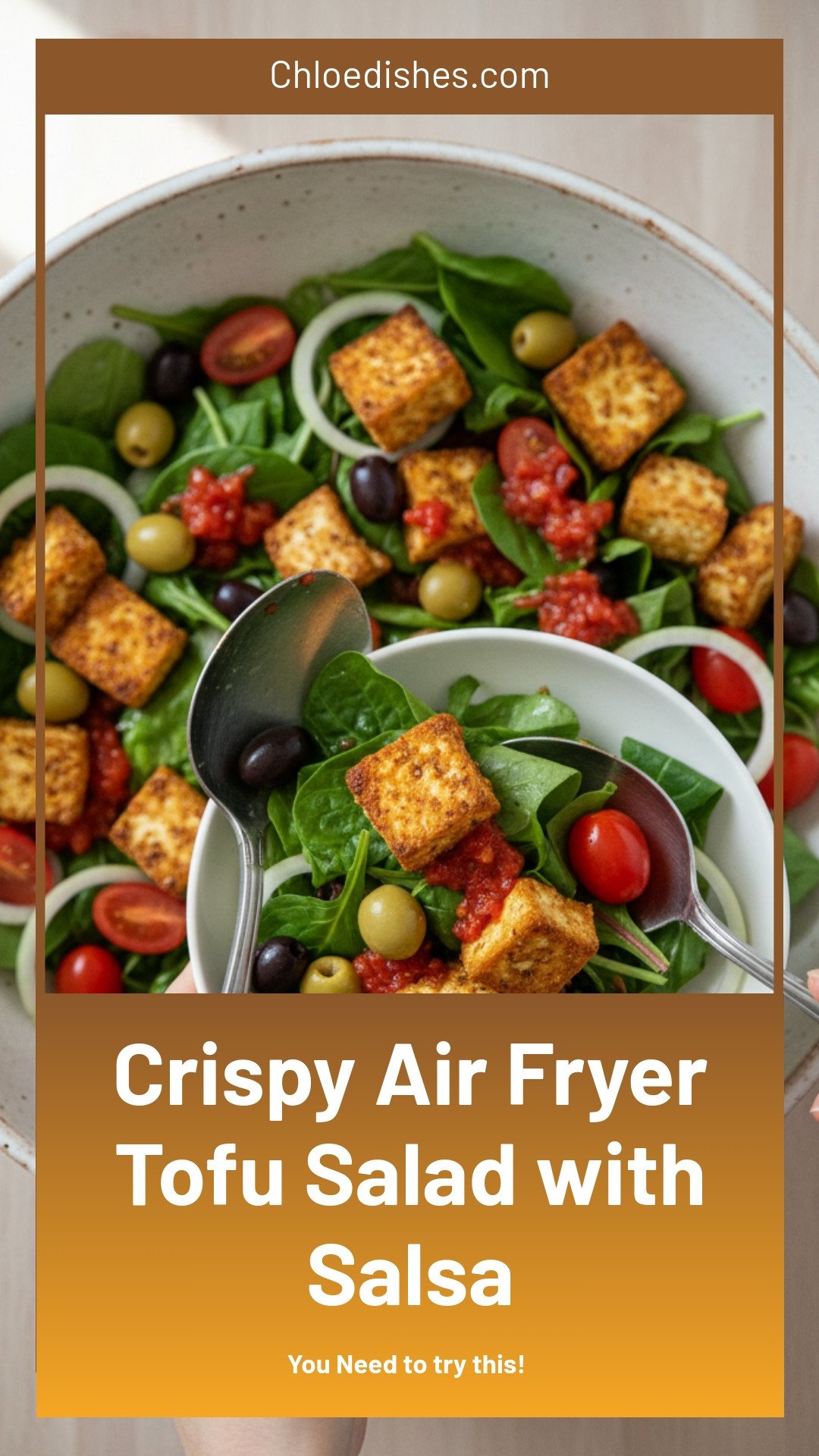 Air Fryer Tofu Salad with Salsa