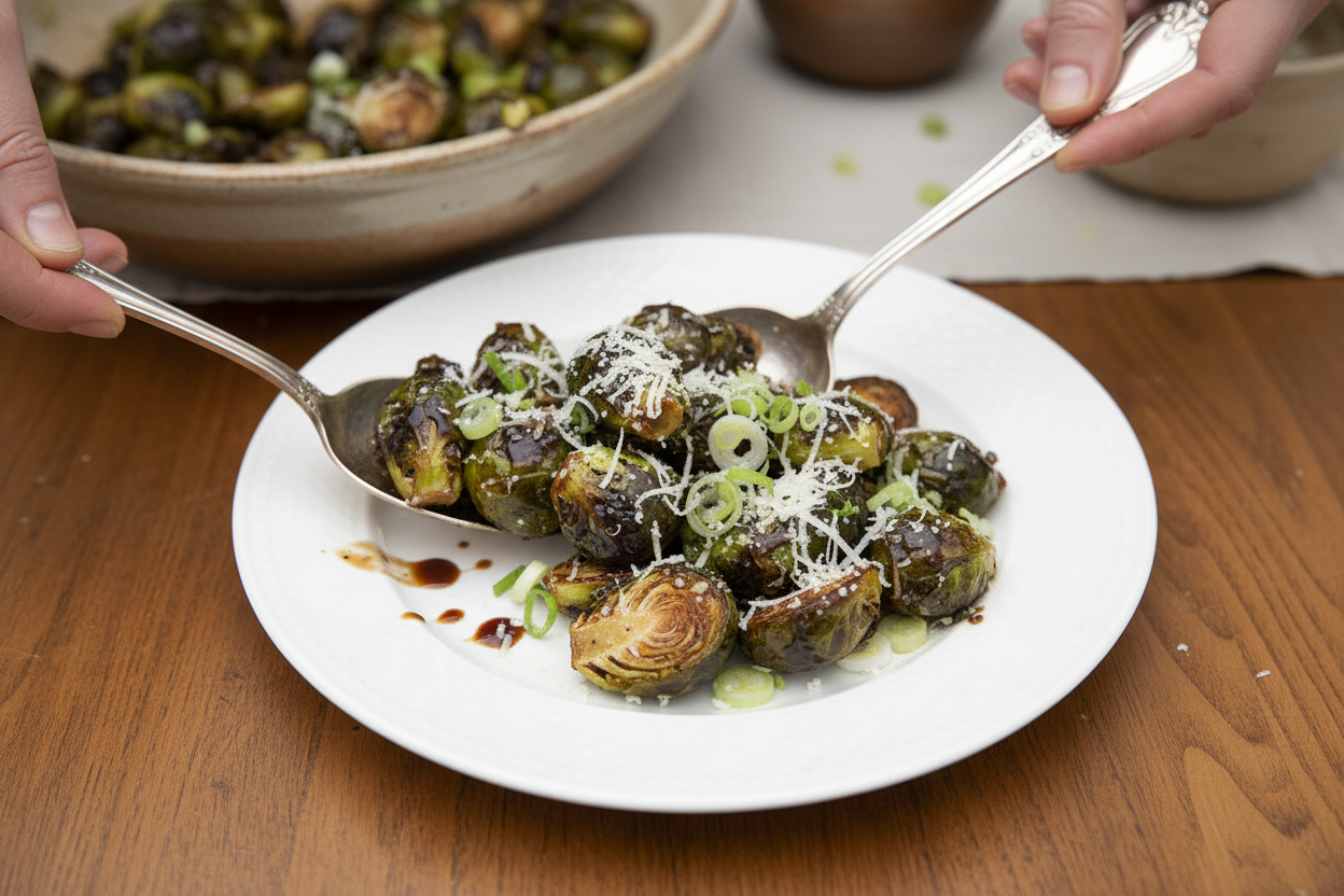 Crispy Honey Balsamic Glazed Brussels Sprouts Recipe