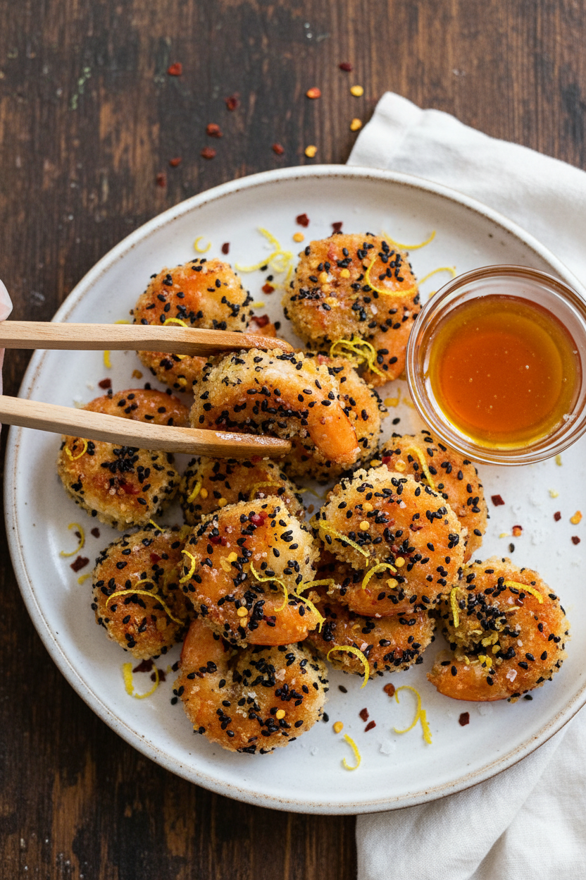 Crispy Sesame Honey Shrimp | Caroline Chambers