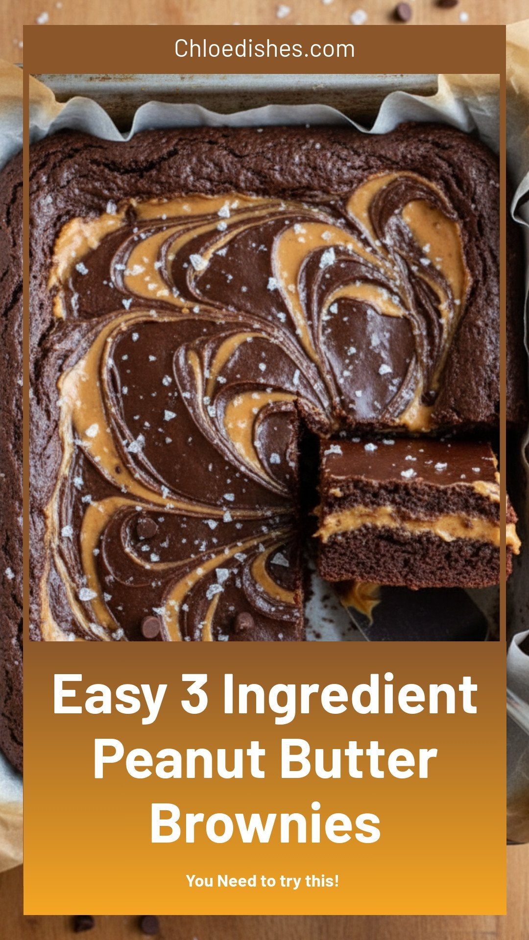 3 Ingredient Peanut Butter Brownies