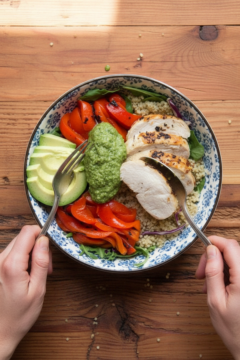Hardly-Any-Cooking Chicken Grain Bowls | Caroline Chambers