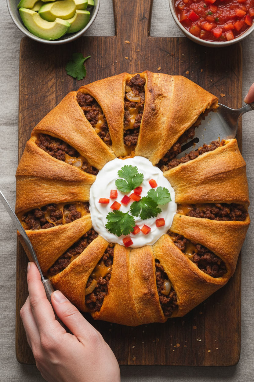 How to Make a Taco Crescent Ring