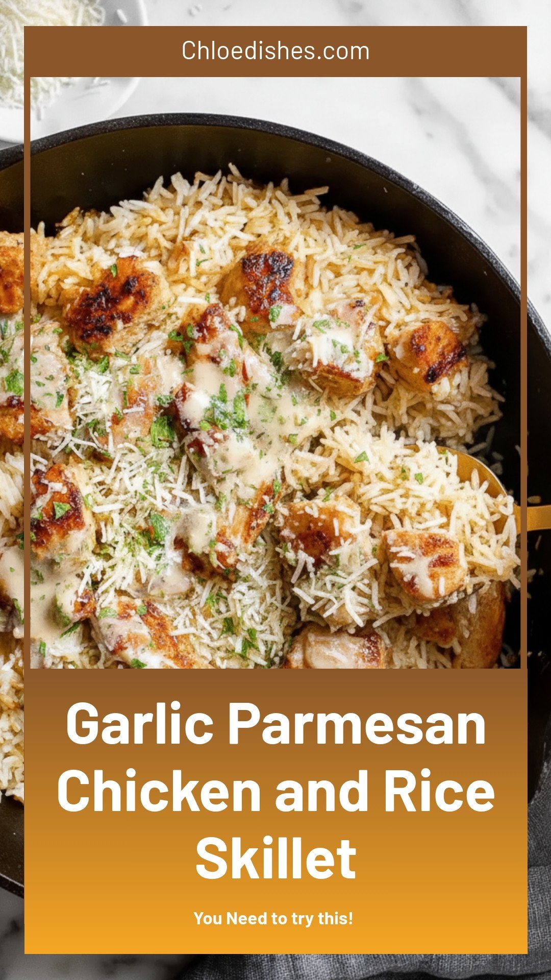 One Pan Garlic Parmesan Chicken with Rice