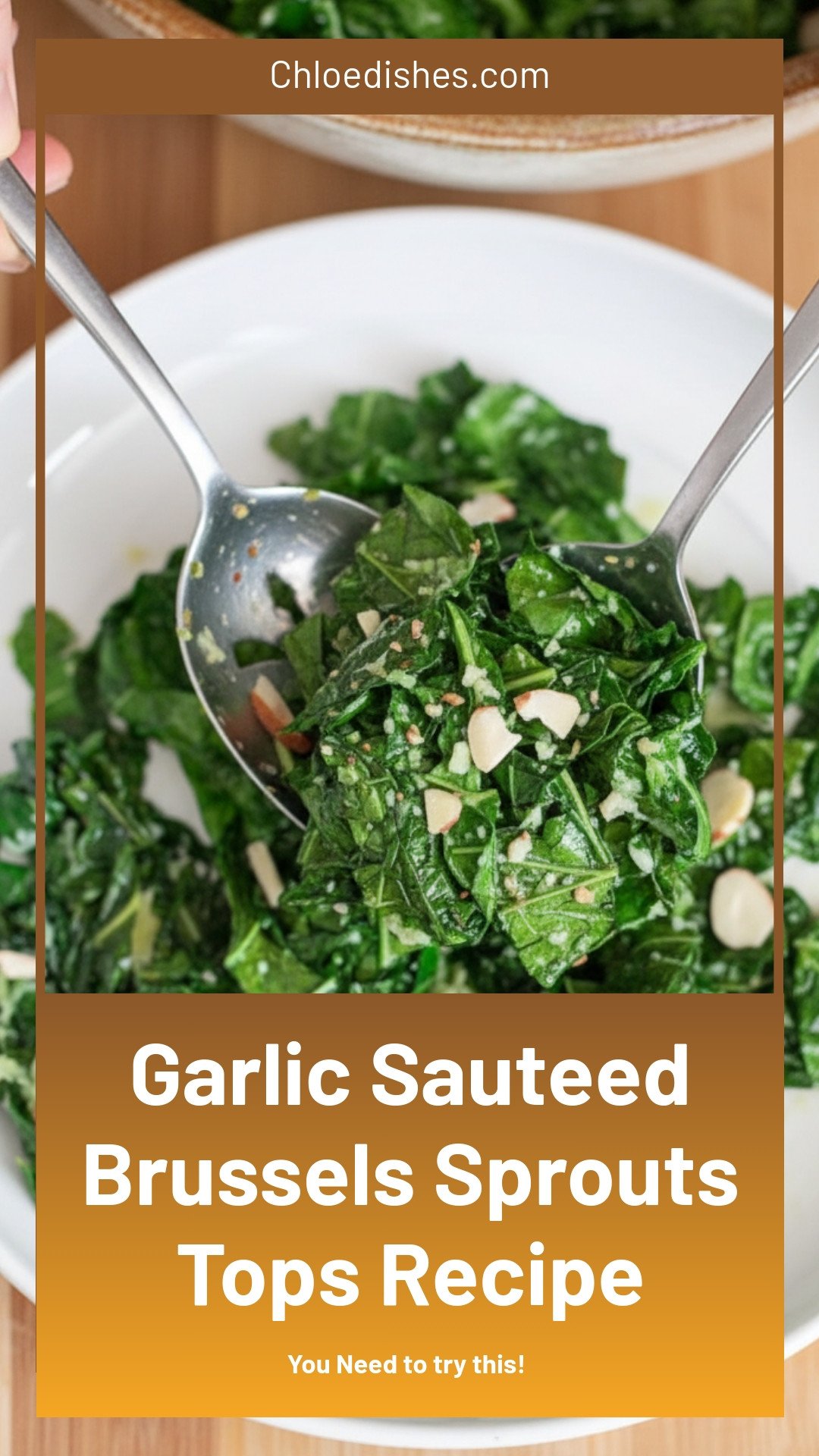 Sauteed Brussels Sprouts Tops with Garlic