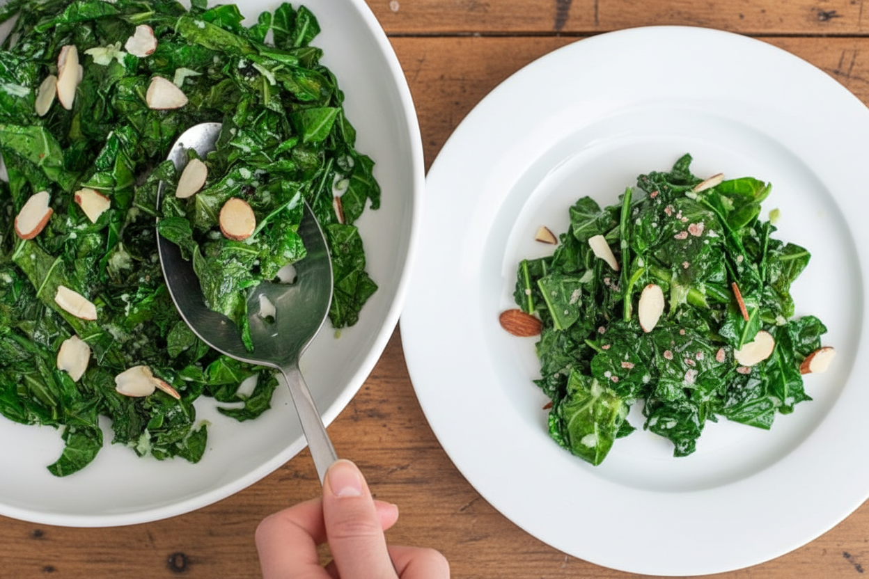 Garlic Sauteed Brussels Sprouts Tops Recipe