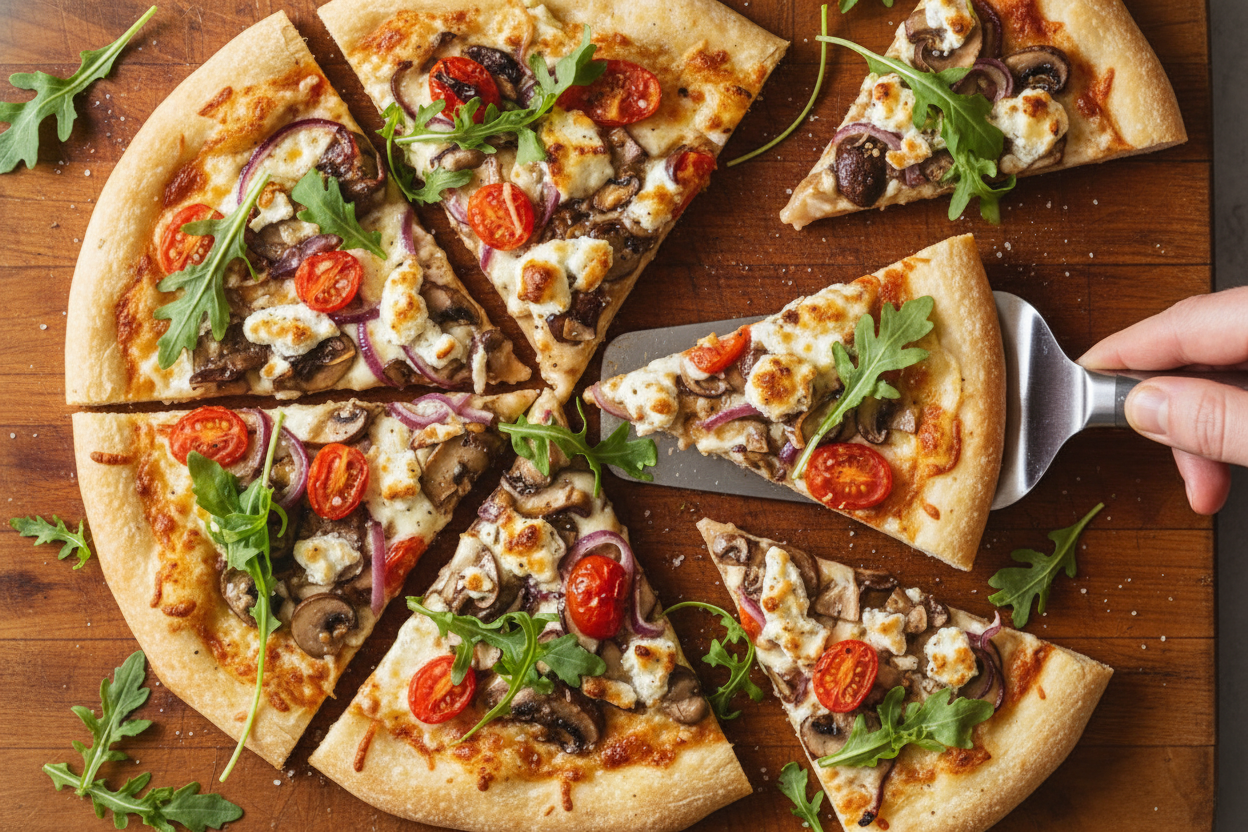 Goat Cheese Mushroom White Pizza Recipe