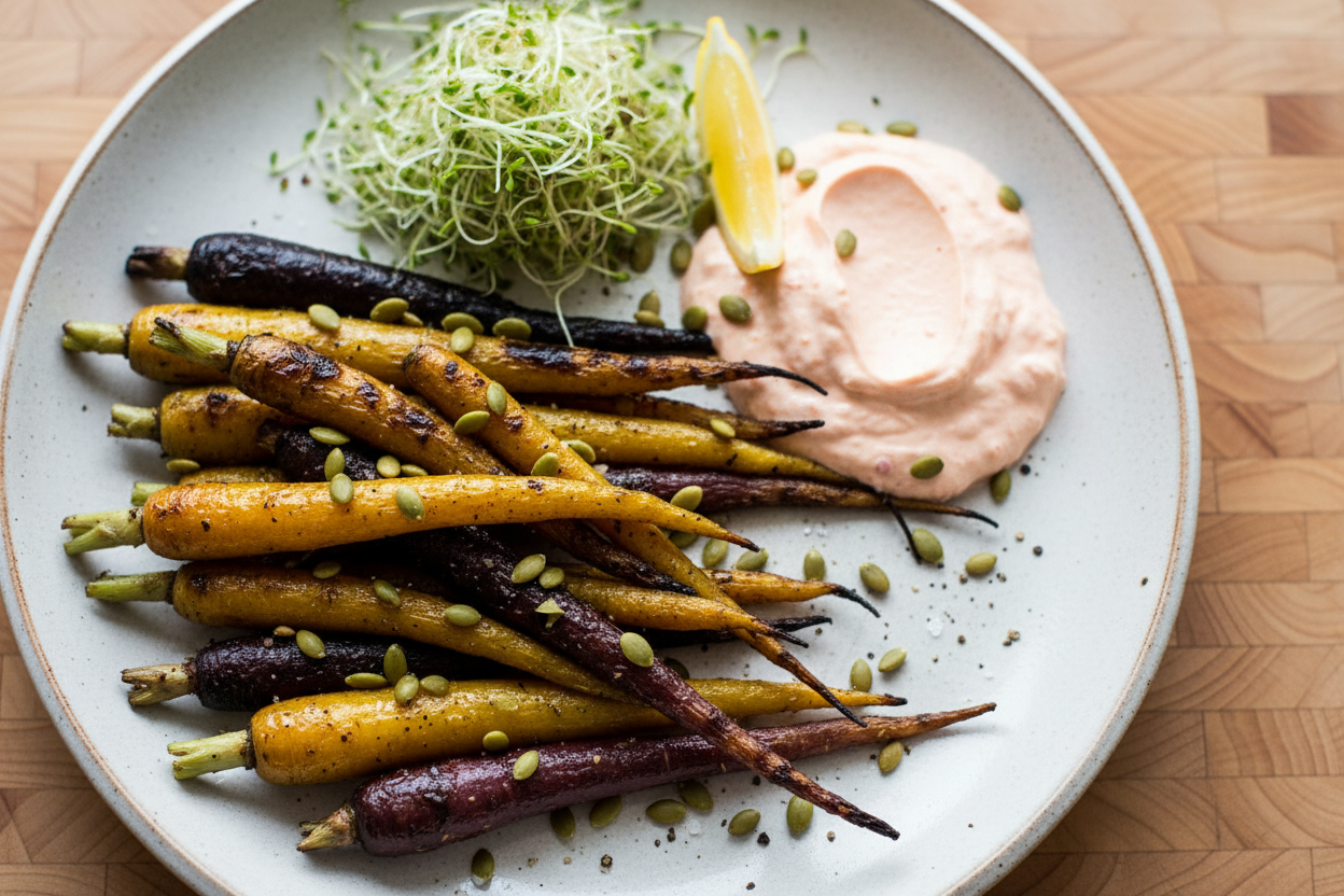 Grilled Carrots with Harissa Yogurt Recipe