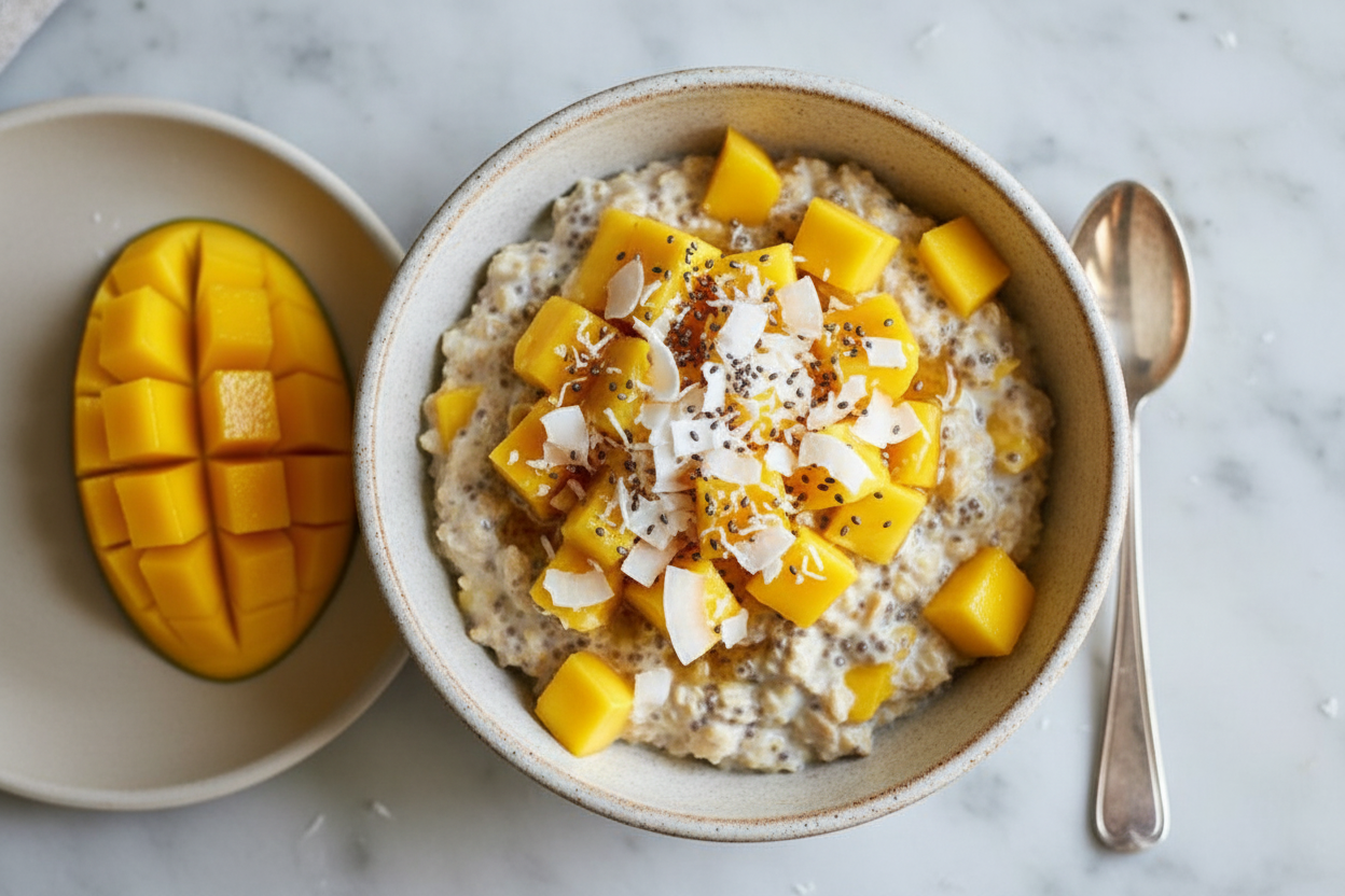 Mango Coconut Overnight Oats Recipe