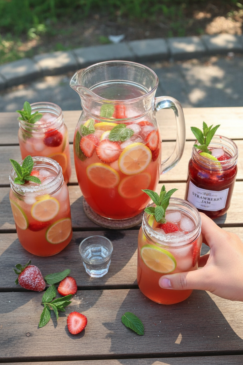 Minty Strawberry Jargaritas - Pitcher and Individual Portions | Caroline Chambers