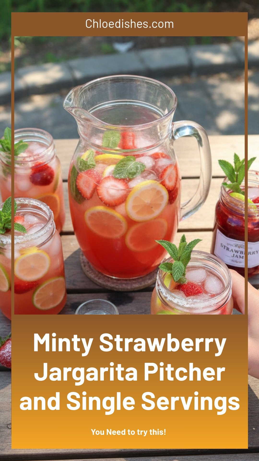 Minty Strawberry Jargaritas - Pitcher and Individual Portions | Caroline Chambers