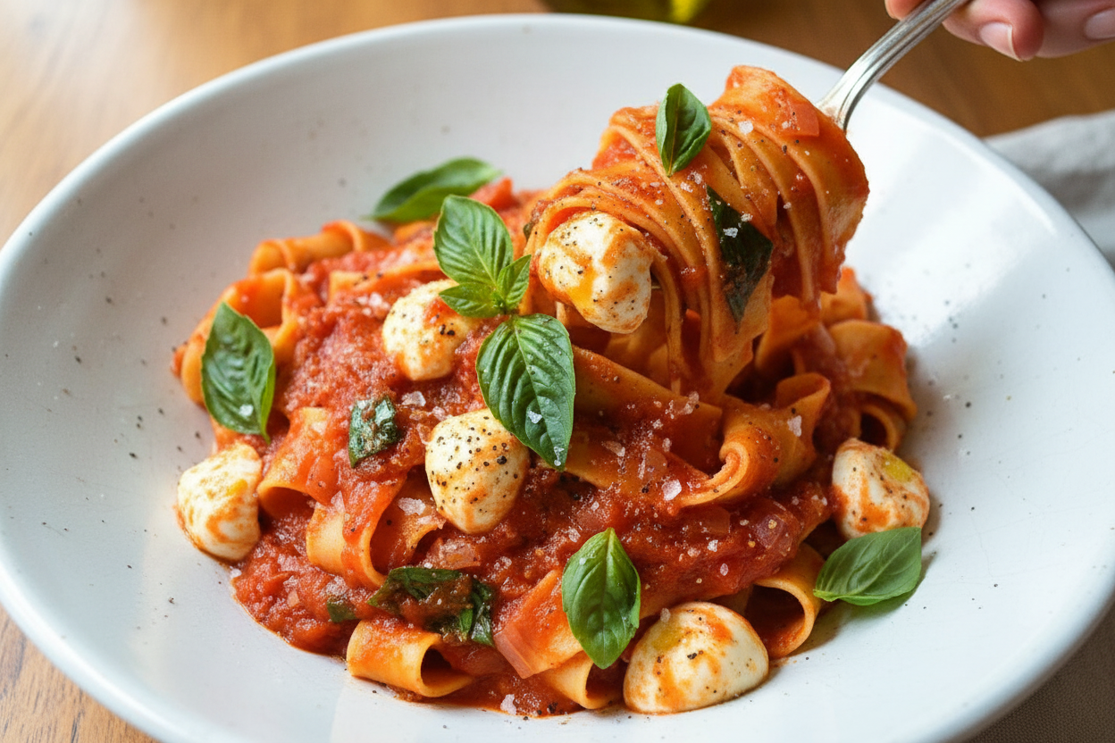 Mozzarella Tomato Basil Pasta Family Loves