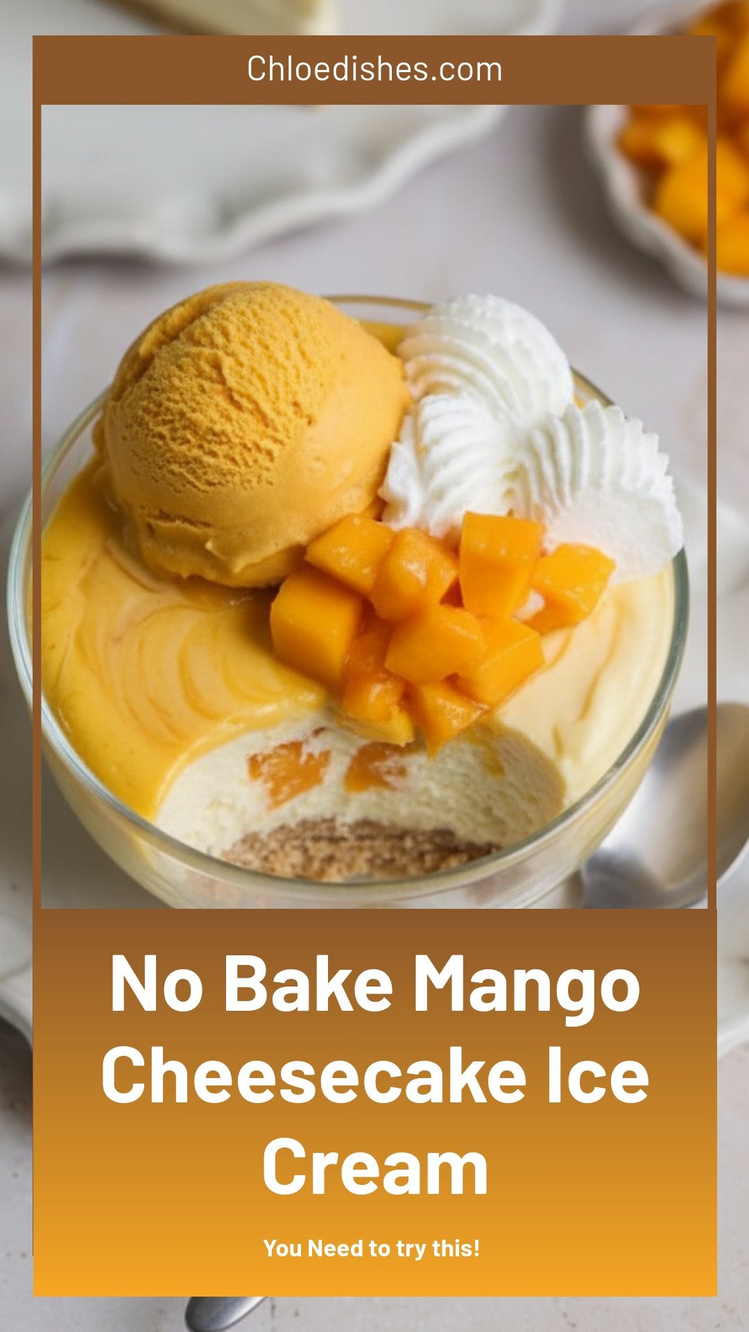No Bake Mango Ice Cream Cheesecake