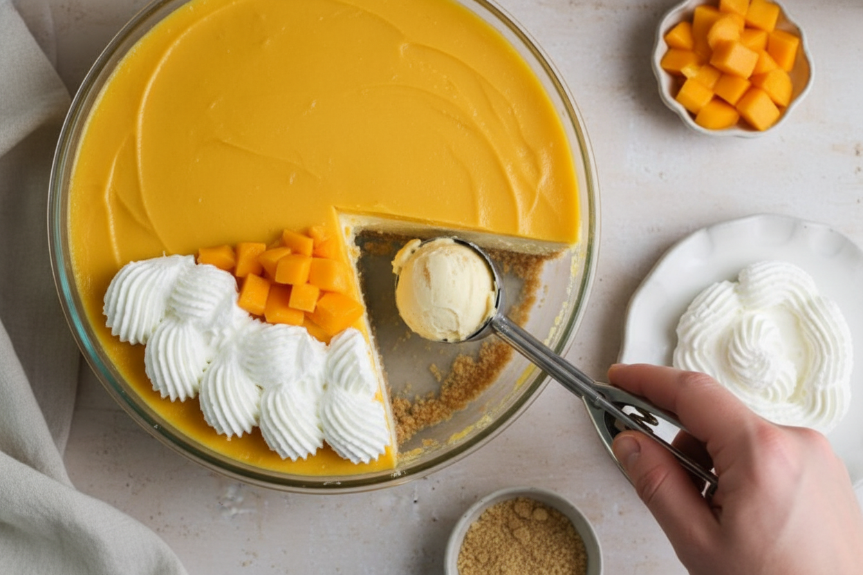 No Bake Mango Cheesecake Ice Cream