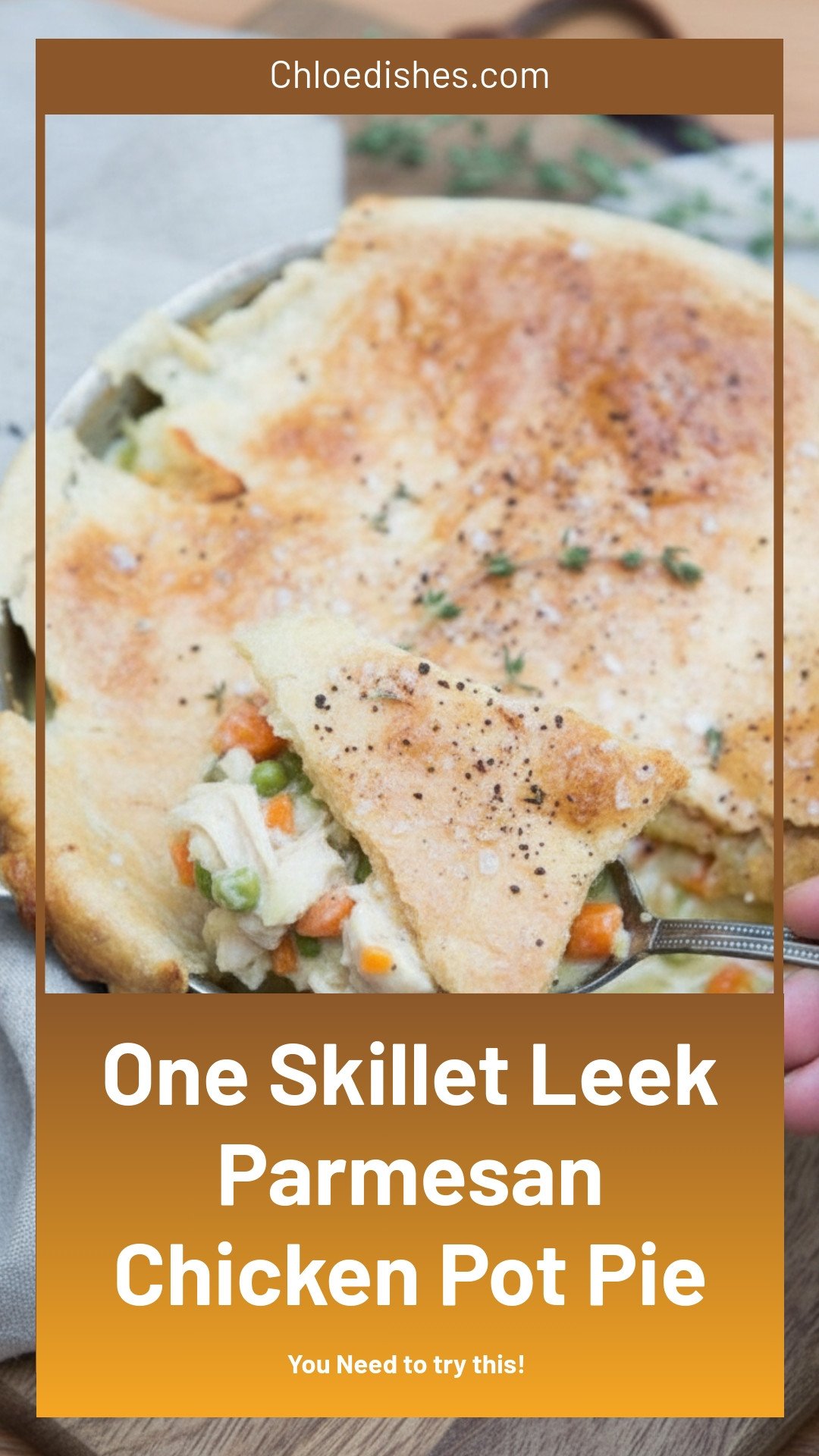 One-Skillet Leek and Parmesan Chicken Pot Pie | Caroline Chambers
