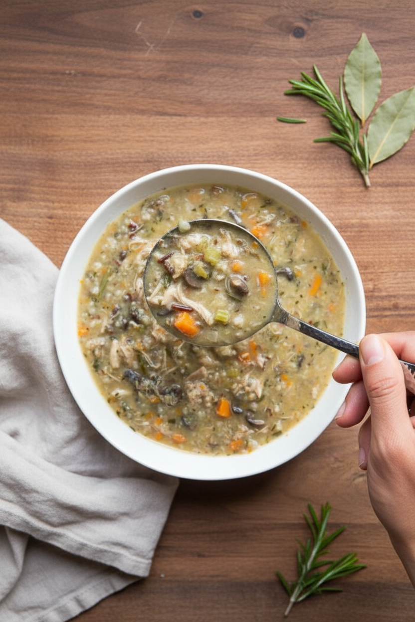 Chicken and Wild Rice Soup - Pressure Cooker/InstantPot/MultiPot Recipe | Caroline Chambers